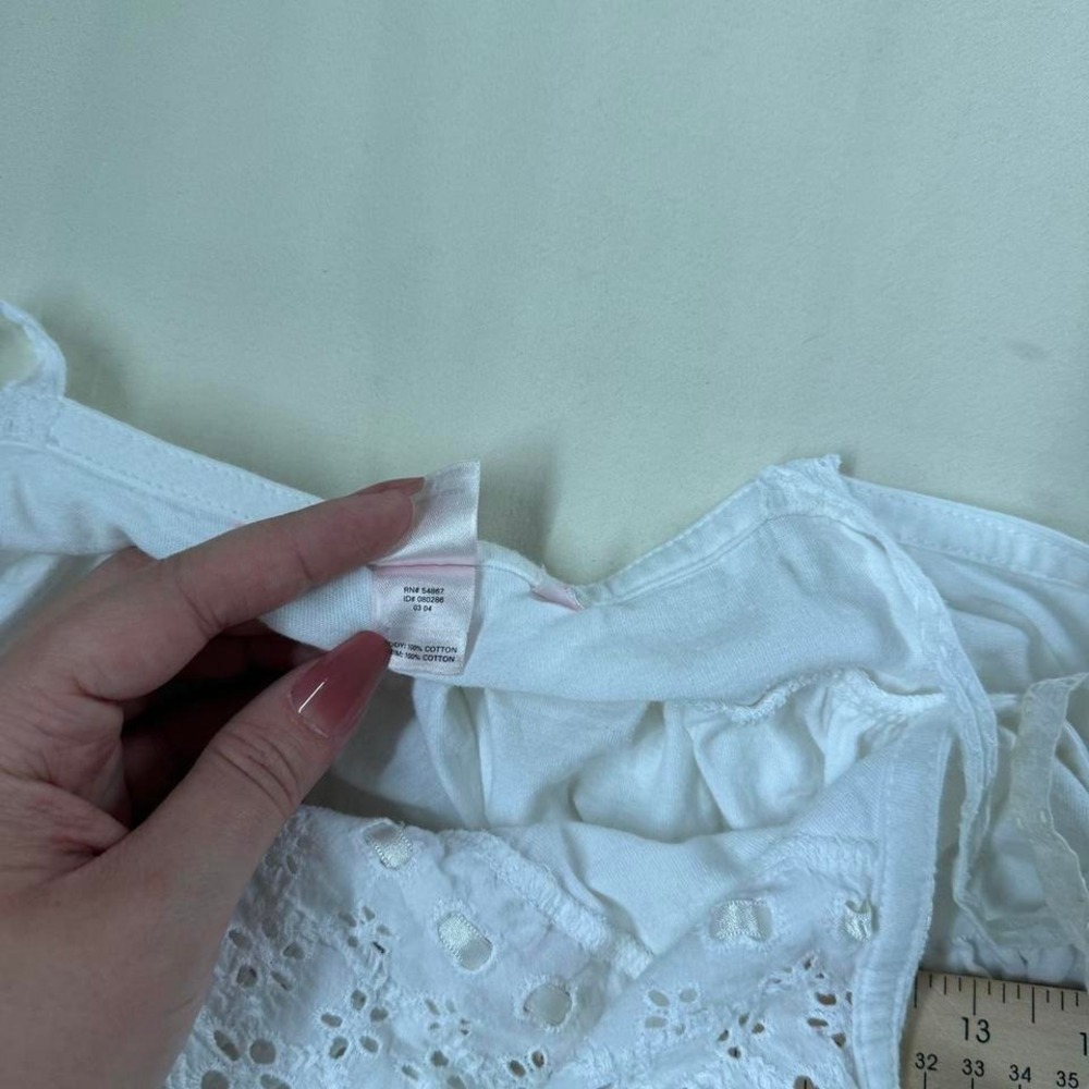 white eyelet mini dress Y2K white slip dress Victoria's Secret size small - Picture 7 of 8